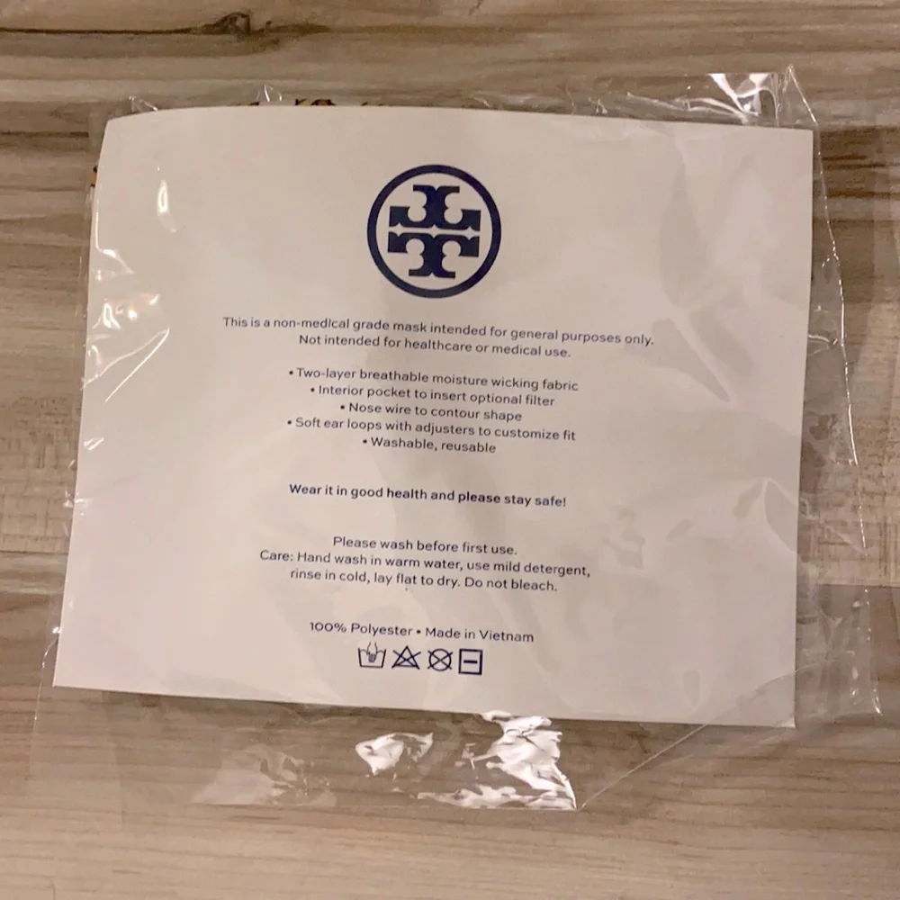 ❤️ Tory Burch Logo Printed Face Mask New